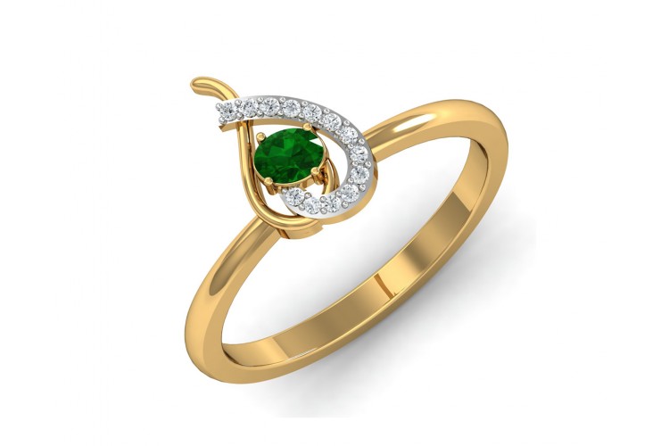 Sely Emerald & diamond ring in hallmarked gold